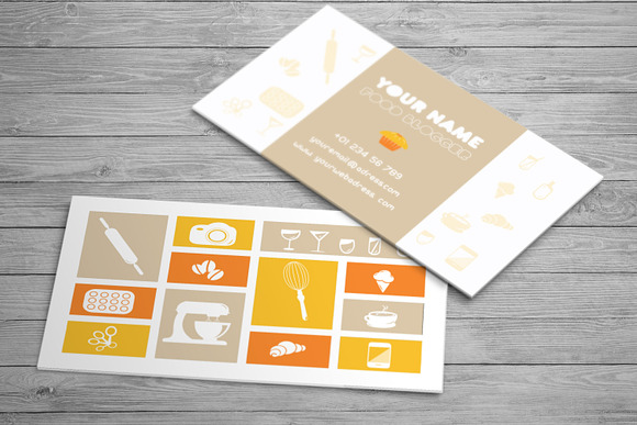 3 Food Blogger Business Cards Temp. in Business Card Templates - product preview 7