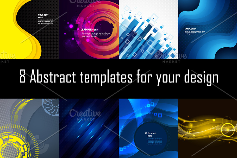 8 Abstract templates for your design in Illustrations - product preview 8