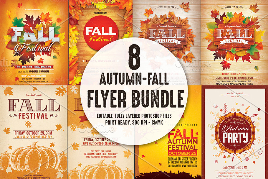 Autumn Fall Flyer Bundle in Flyer Templates - product preview 8