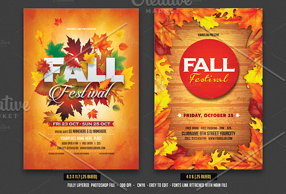 Autumn Fall Flyer Bundle in Flyer Templates - product preview 3