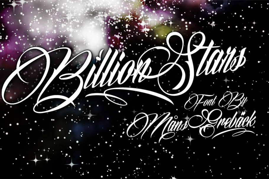Billion Stars in Script Fonts - product preview 8