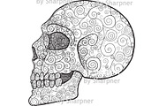 decorated skull profile