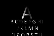 Flat font black color, vector