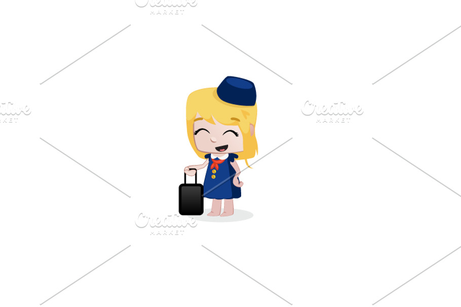 24 x Professions Vector little Girls in Illustrations - product preview 8