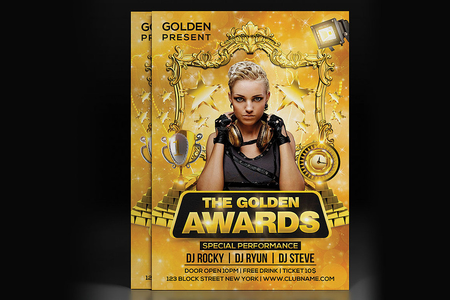 Golden Awards Flyer in Flyer Templates - product preview 8