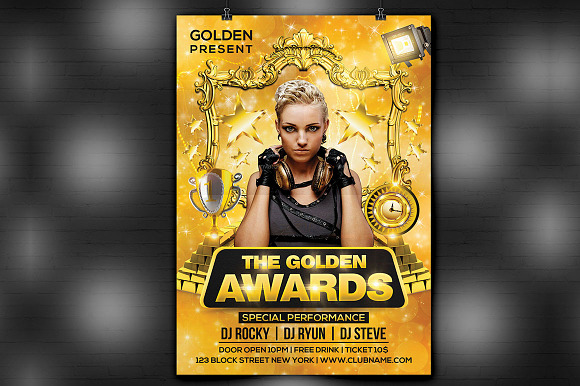 Golden Awards Flyer in Flyer Templates - product preview 2