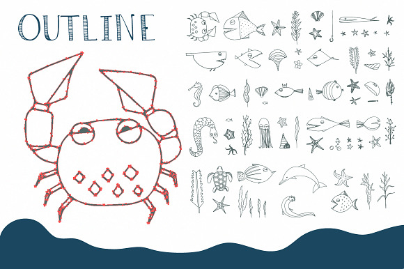 70 Hand Drawn Sea Creatures in Illustrations - product preview 3