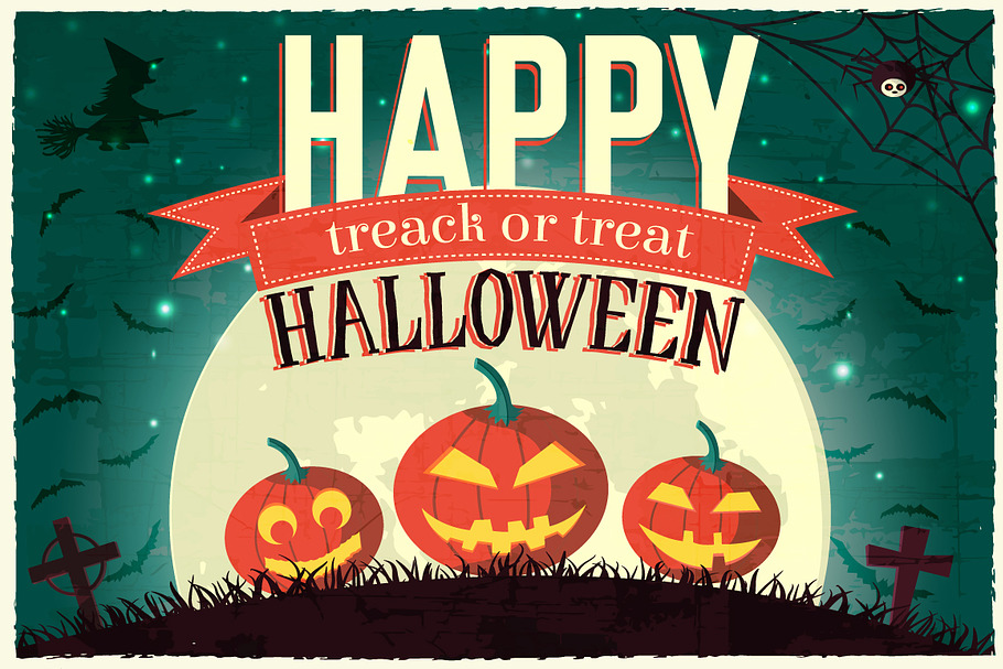 Happy halloween time background pack in Illustrations - product preview 8