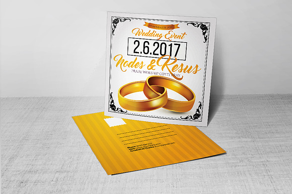 Wedding Invitation Postcard Template in Postcard Templates - product preview 2