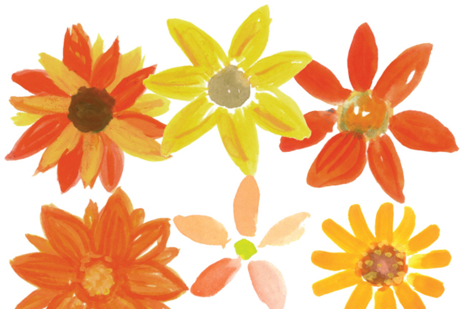 Watercolor Sunflowers in Illustrations - product preview 8