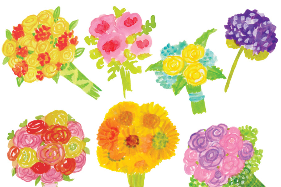 Watercolor Bouquet in Illustrations - product preview 8