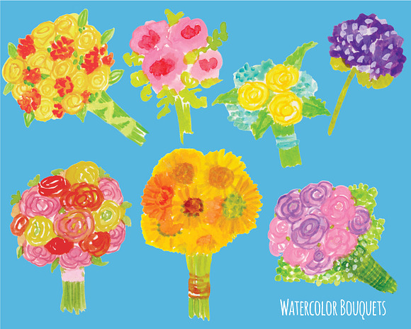 Watercolor Bouquet in Illustrations - product preview 1