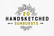 20 Handsketched Sunbursts