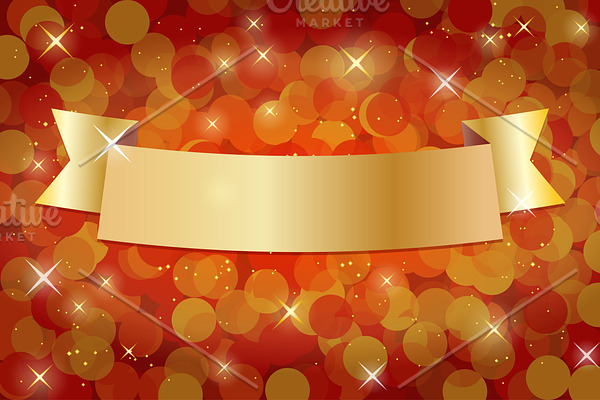 Gold and Red Holiday Banner.