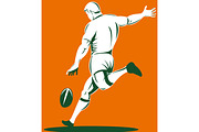 Rugby Player Kicking Ball