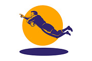 Rugby Player Diving To Score