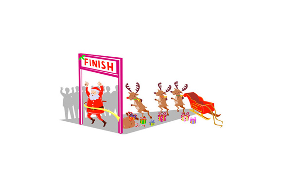 Santa Claus Finishing Race in Illustrations - product preview 8