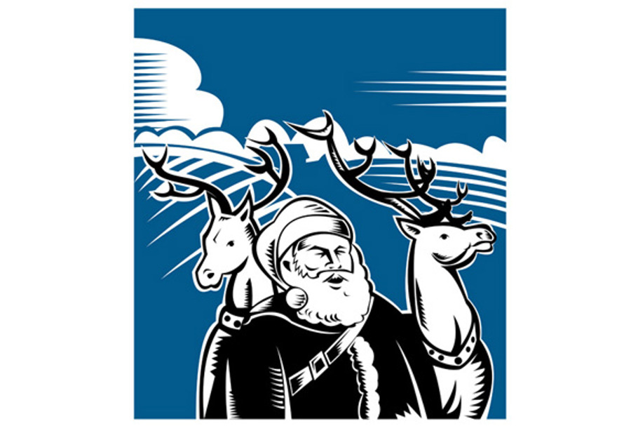 Father Christmas Santa Claus Reindee in Illustrations - product preview 8