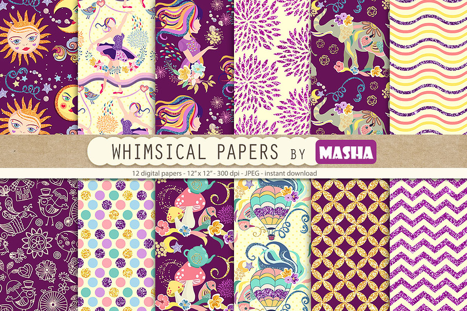 WHIMSICAL digital paper in Patterns - product preview 8