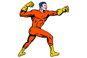 Cartoon Super Hero Running
