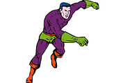 Cartoon Super Hero Punching