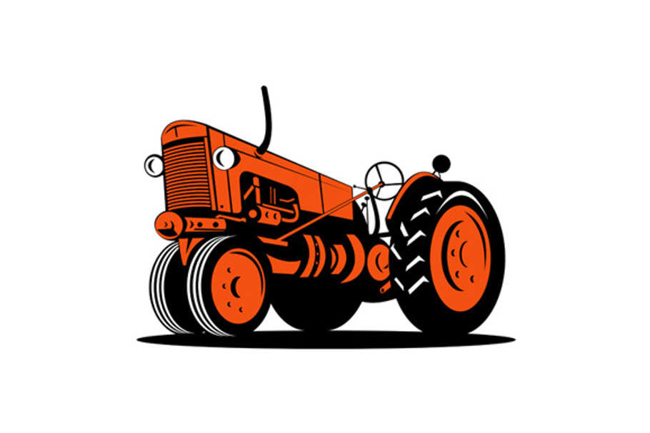 Vintage Tractor Retro in Illustrations - product preview 8