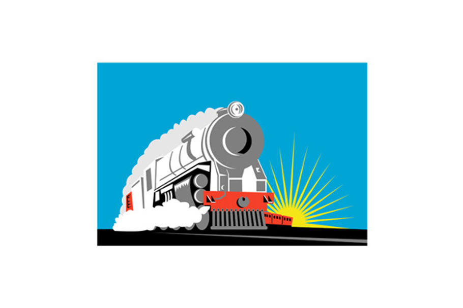 Vintage Steam Train Locomotive in Illustrations - product preview 8