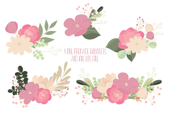 Romantic bouquets in Illustrations - product preview 3