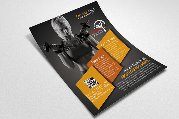 Body Fitness Gym Flyer in Flyer Templates - product preview 2