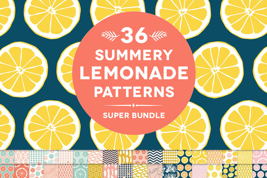 36 Summery Lemonade Patterns Bundle