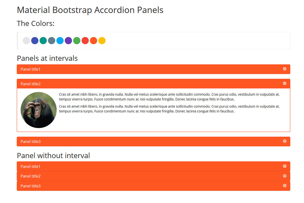 Material Bootstrap Accordion Panels in Bootstrap Themes - product preview 8