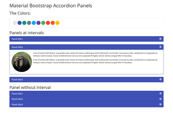 Material Bootstrap Accordion Panels in Bootstrap Themes - product preview 2