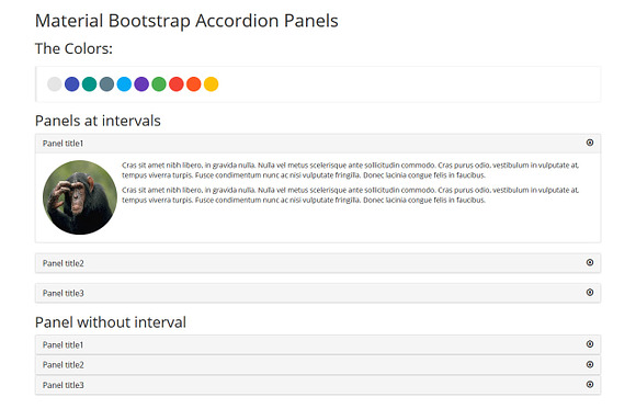 Material Bootstrap Accordion Panels in Bootstrap Themes - product preview 3