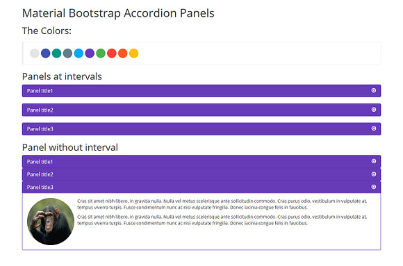 Material Bootstrap Accordion Panels in Bootstrap Themes - product preview 6