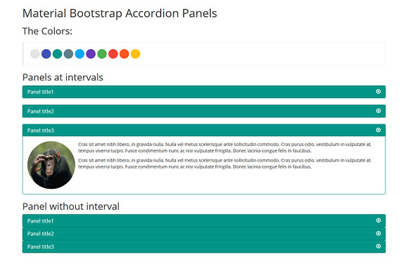 Material Bootstrap Accordion Panels in Bootstrap Themes - product preview 7