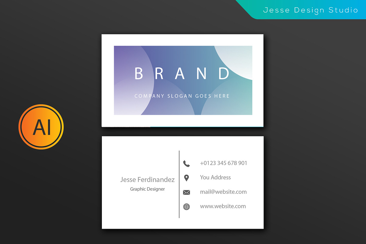 Modern Business Card Template-Vol 8 in Business Card Templates - product preview 8
