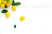 Yellow Lemons Styled Stock Photo