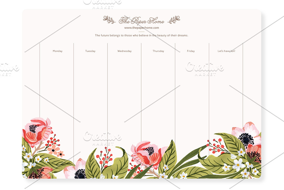 Flower Planning  in Stationery Templates - product preview 8