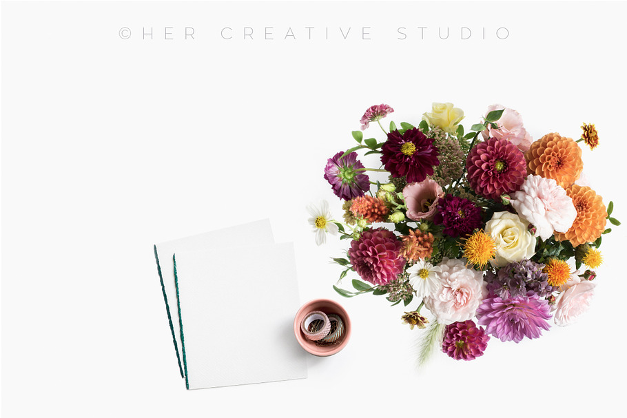 Fall Floral Desktop with Notepaper in Mobile & Web Mockups - product preview 8