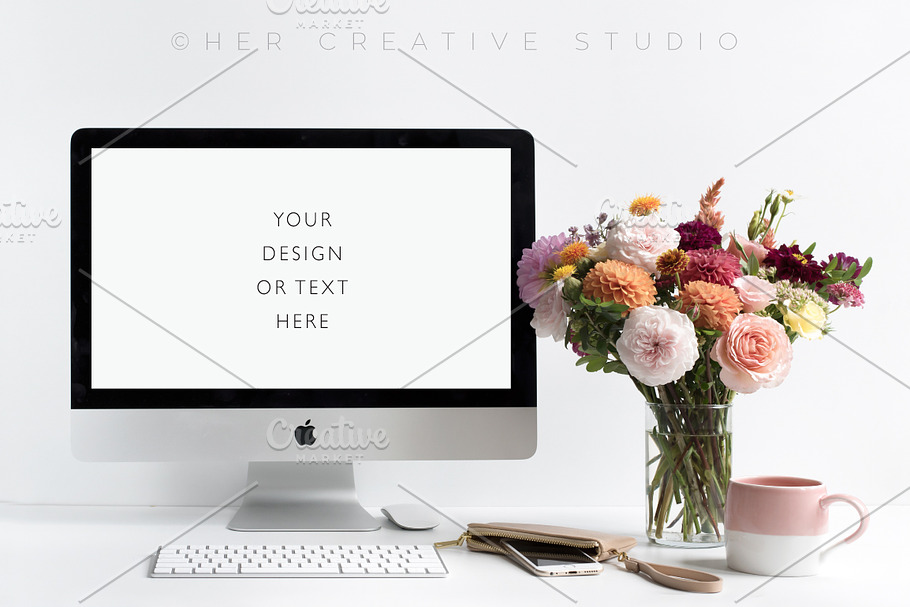 Styled Autumn Floral Desktop in Mobile & Web Mockups - product preview 8