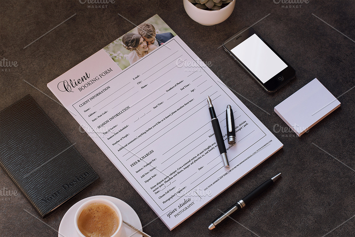 Client Contract / Booking Form-V364 in Stationery Templates - product preview 8