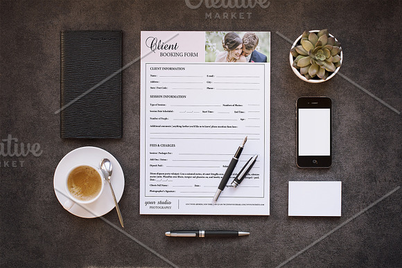 Client Contract / Booking Form-V364 in Stationery Templates - product preview 1