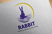 Rabbit Moon Logo Template