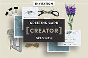 Invitation Card Mockups 5x3.5 In