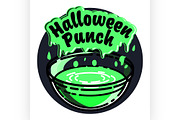 Color vintage halloween emblem