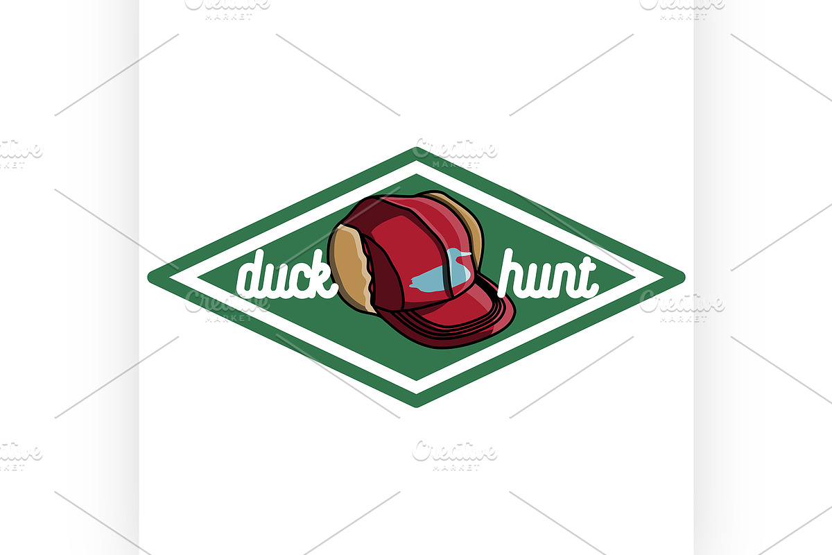 Color vintage hunting emblem in Illustrations - product preview 8