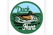 Color vintage hunting emblem