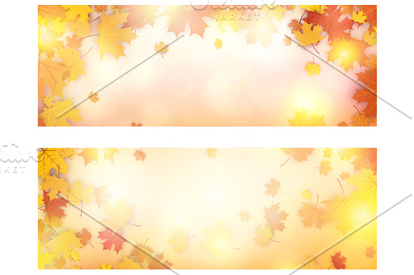 Autumn cards set with maple leaves in Illustrations - product preview 1