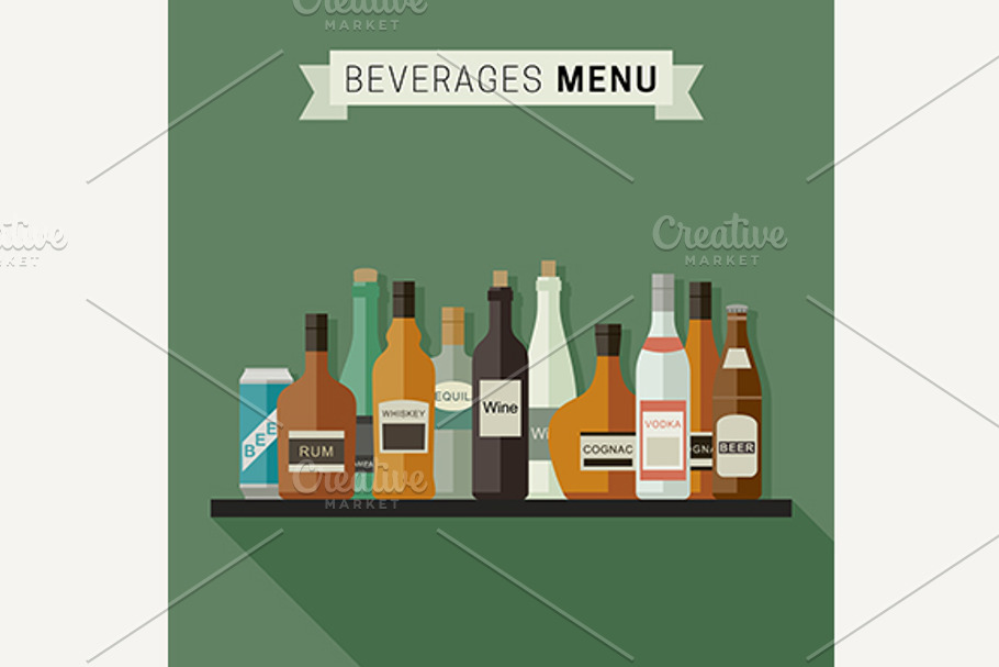 Alcoholic drinks menu in Illustrations - product preview 8