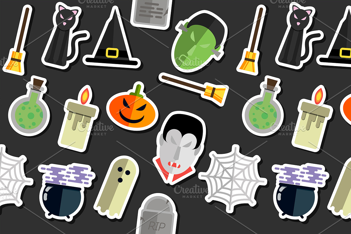 Illustration of Halloween collage in Patterns - product preview 8
